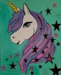 The image for Wednesday $35: Reservations Required: Unicorn with Stars! Add glitter!