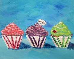 The image for Tuesday $35: Reservations Required: Cupcake Trio! Add glitter!